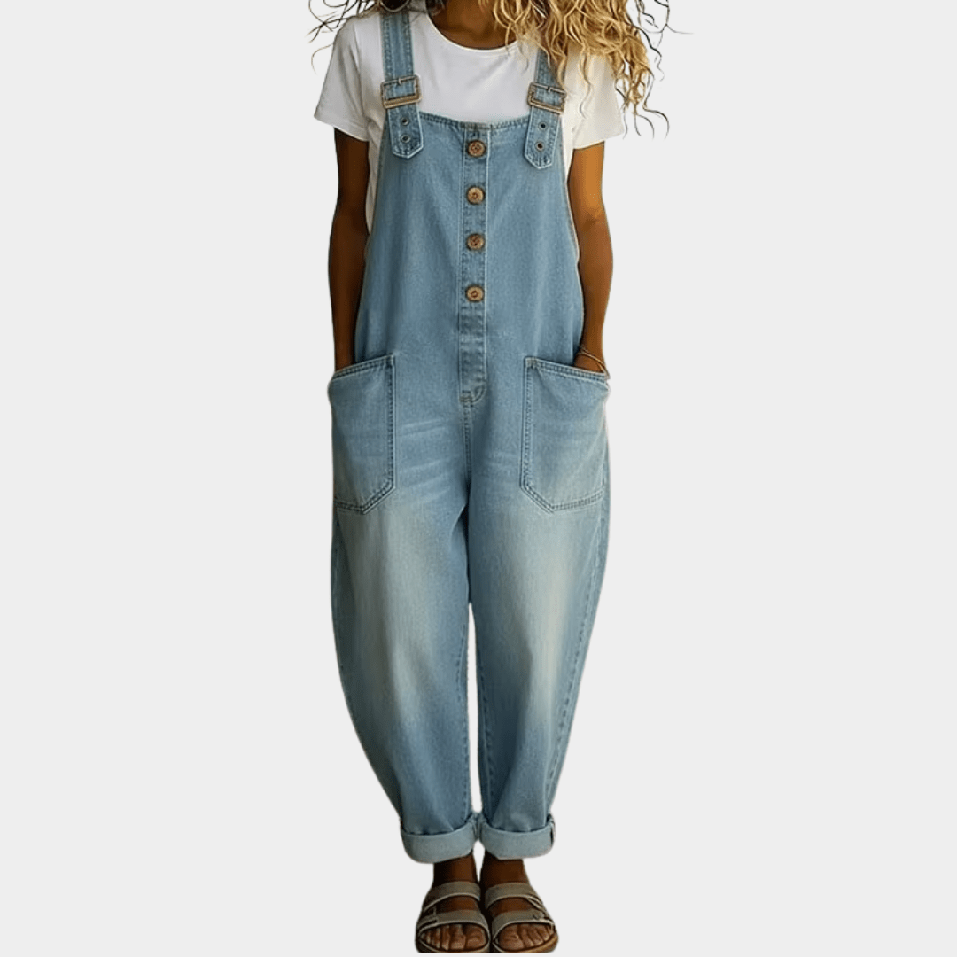 Marta | Peto vaquero vintage suave con tirantes ajustables