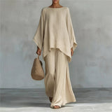 Christine | Long-Sleeve Two-Piece Set with Wide-Leg Trousers