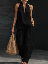 Zoë™ | Sleeveless Set with Wide-Leg Trousers