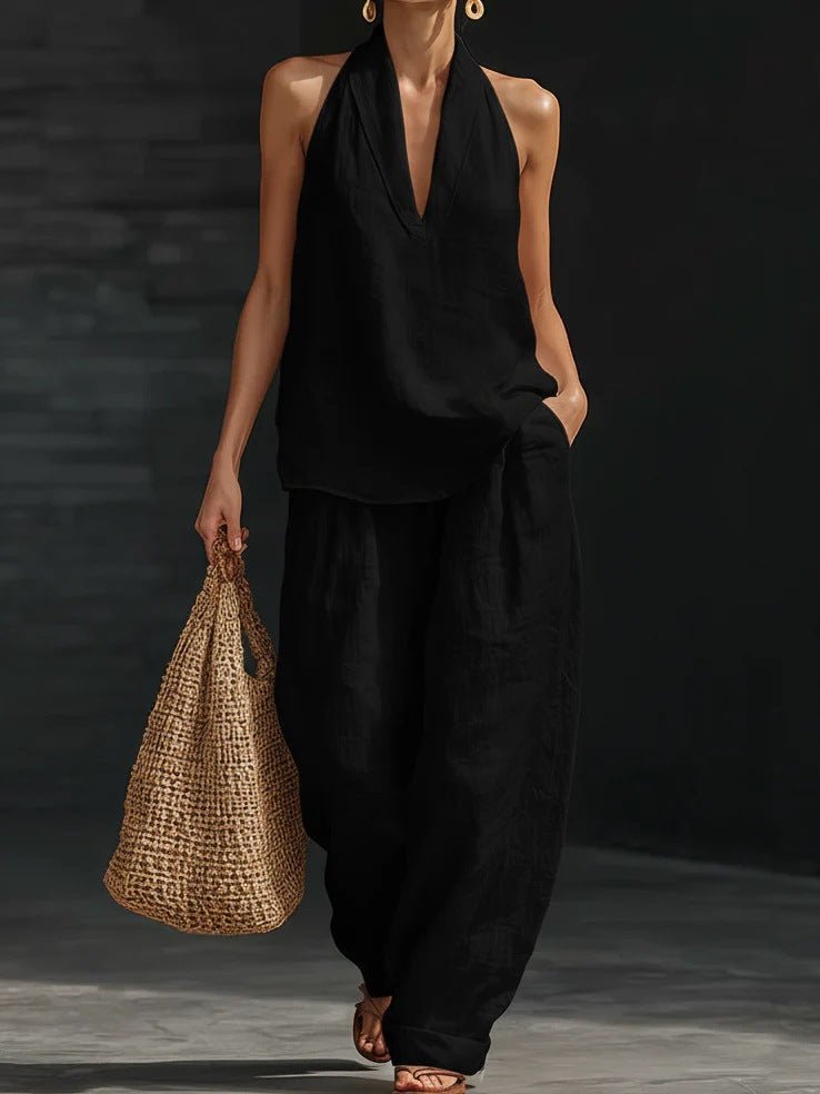 Zoë™ | Sleeveless Set with Wide-Leg Trousers
