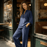 Mara | Conjunto fluido con manga murciélago y pantalón amplio