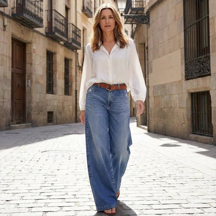 Paula | Vaqueros de cintura alta y pierna ancha