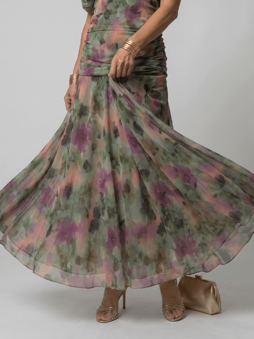 Calen | Vestido midi con hombros descubiertos