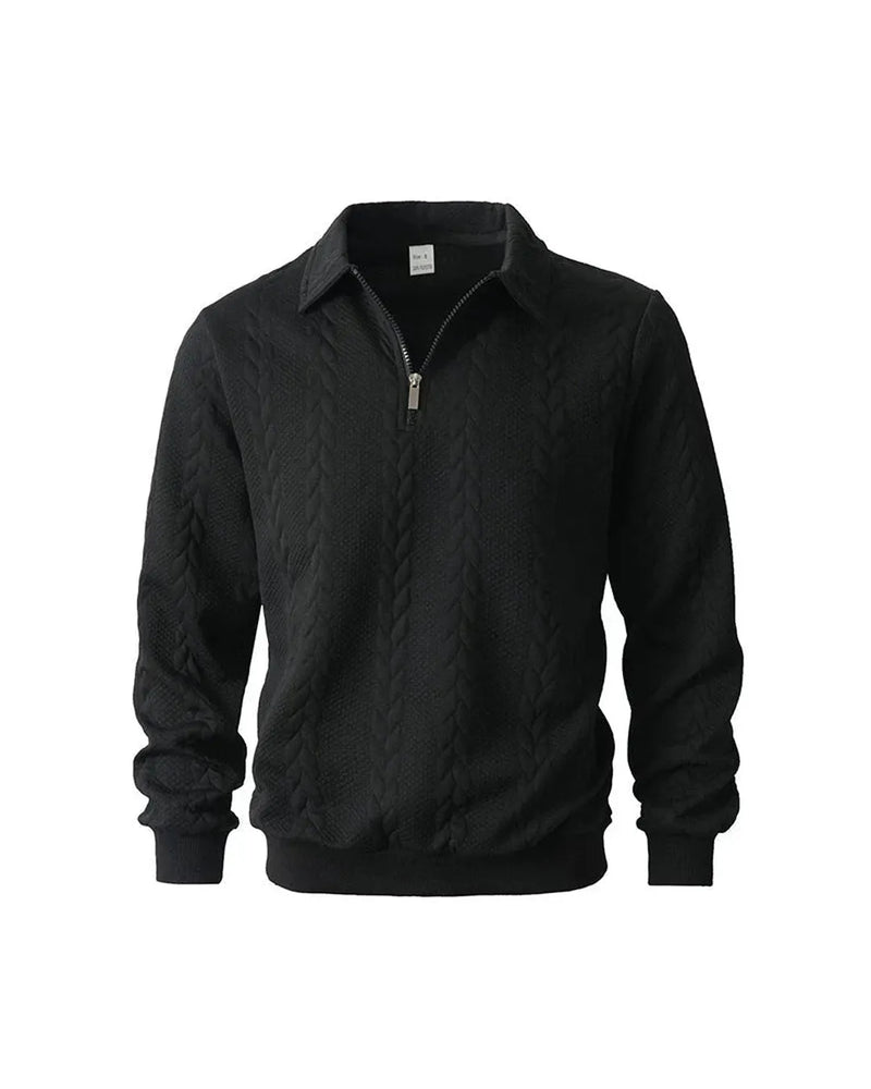 Hugo – Cable-Knit Half-Zip Jumper - Camila Fashions