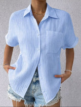 Carmen - Blusa casual suelta con botones