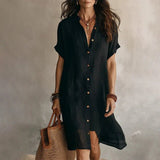 Elena | Vestido camisero de manga corta elegante