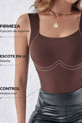 Luna – Top térmico con sujetador integrado y cuello en U