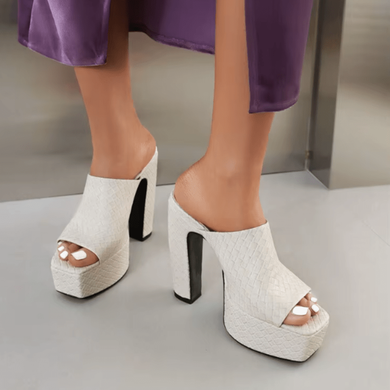 Bianca | Sandalias Plataforma de Cuero Vegano