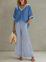 Amalia | Conjunto de rayas elegante y casual