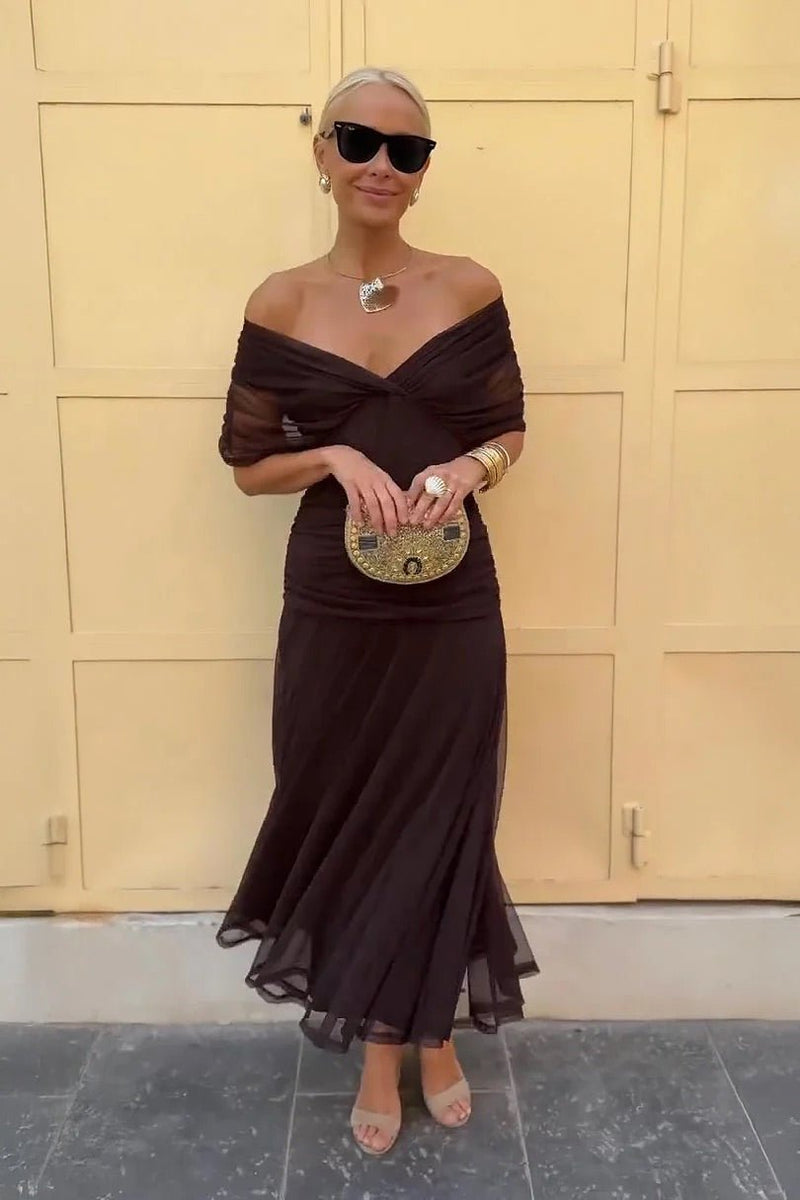 Lydia | Off-the-shoulder maxi dress