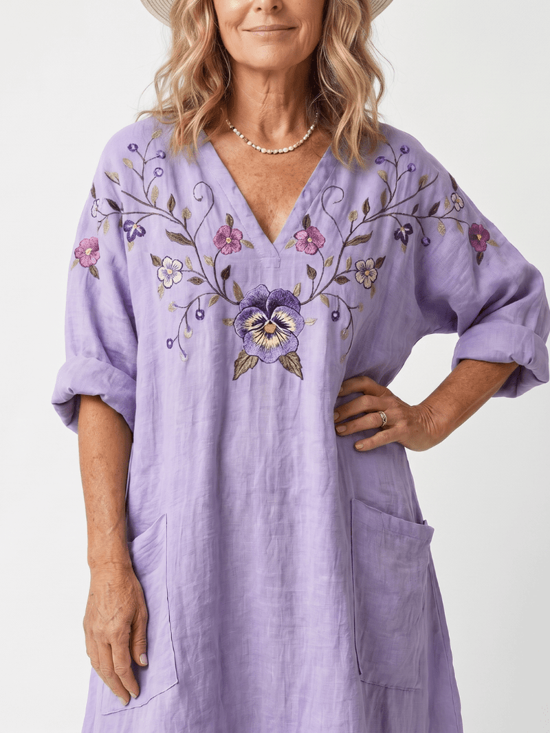 Tavi | Floral Oversized Pocket Midi Dress