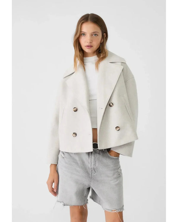 Adriana | Elegant Double-Breasted Button Jacket - Camila Fashions