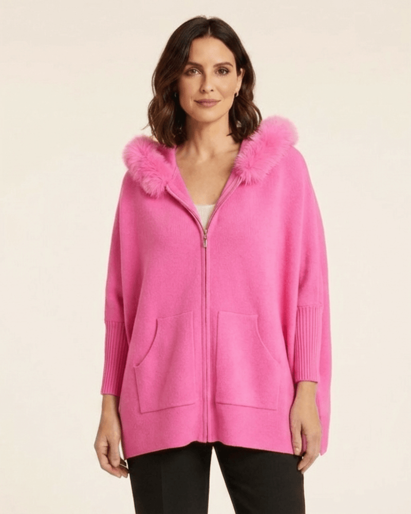 Lara | Chaqueta moderna con capucha de pelo