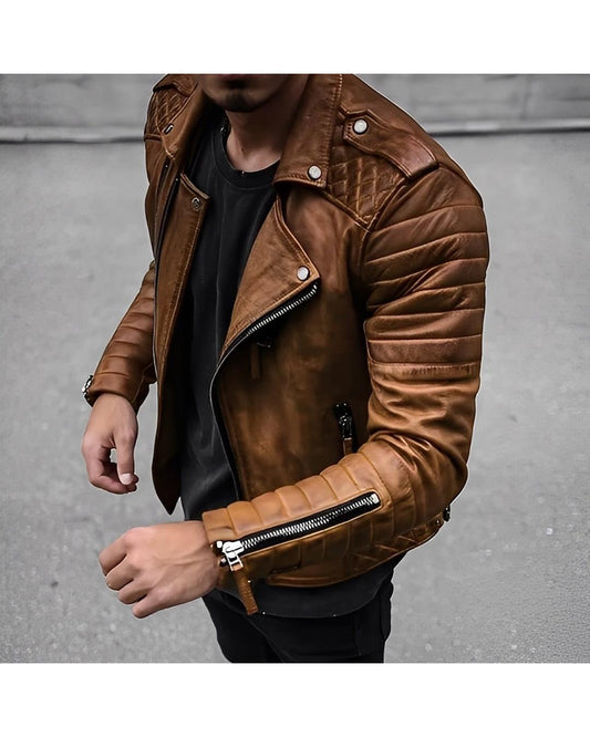 Easton - Chaqueta de cuero de estilo retro para hombre con un diseño elegante - Camila Fashions