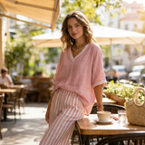 Amalia | Conjunto de rayas elegante y casual