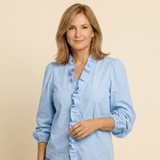 Carla - Blusa de corte holgado con volantes y mangas farol
