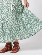 Ilara | Pattern V Neck Tassel Midi Dress