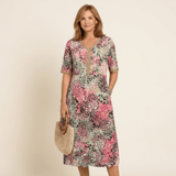Marina - Vestido midi veraniego con estampado oceánico