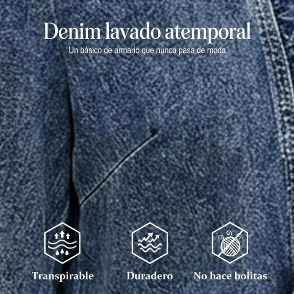 Naia - Chaqueta vaquera con volantes y abertura frontal