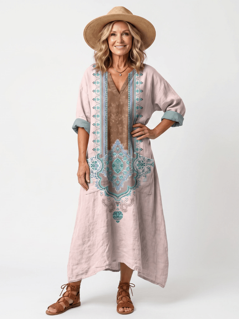 Kenza | Designer Panel Relaxed Pocket Midi Dress