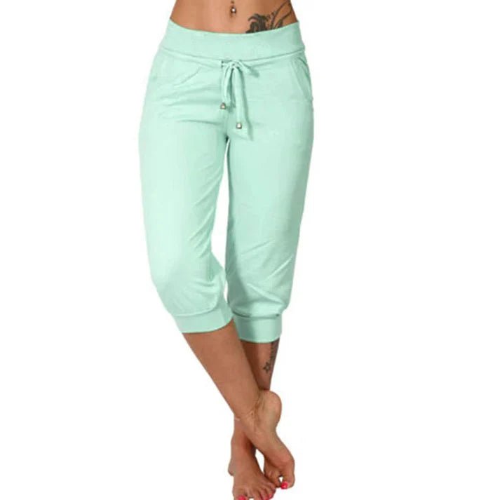Tamara – Pantalones capri con cordón en la cintura