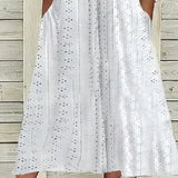Valeria - Vestido midi calado con escote en V