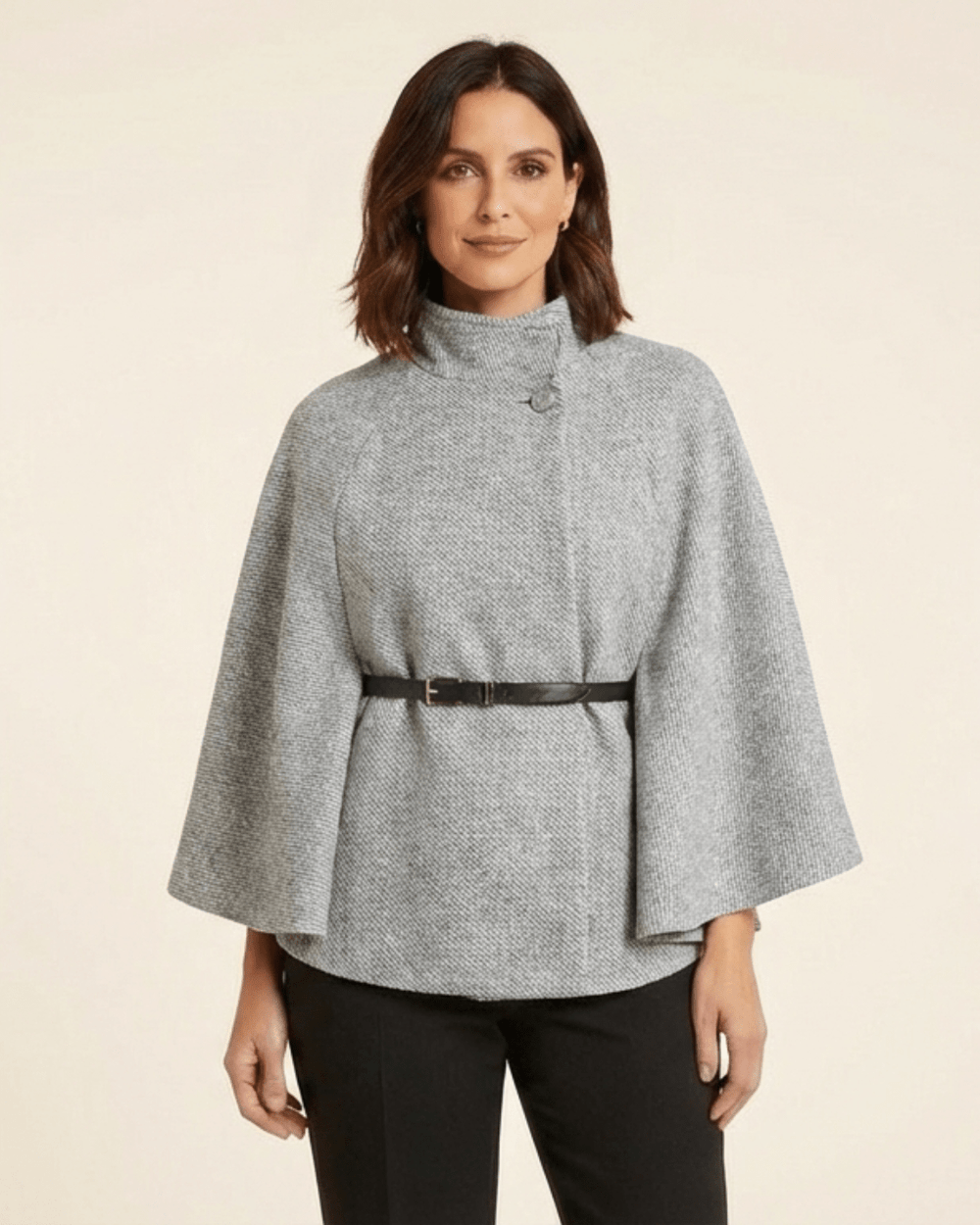 Lea | Elegant Belted Jacket with Butterfly Sleeves - Camila Fashions