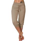 Tamara – Pantalones capri con cordón en la cintura