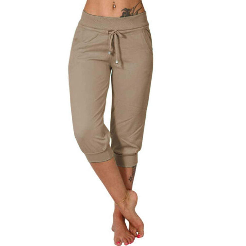 Tamara – Pantalones capri con cordón en la cintura
