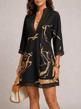 Divine | Tailored Dress with Marble Print