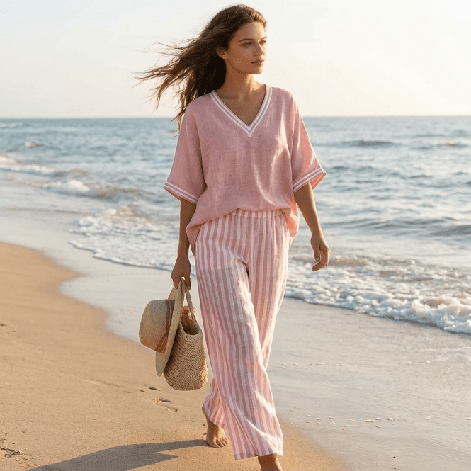 Amalia | Conjunto de rayas elegante y casual