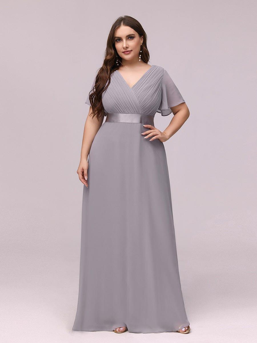 MONICA | Vestido largo de dama de honor con cintura imperio y mangas cortas fluidas