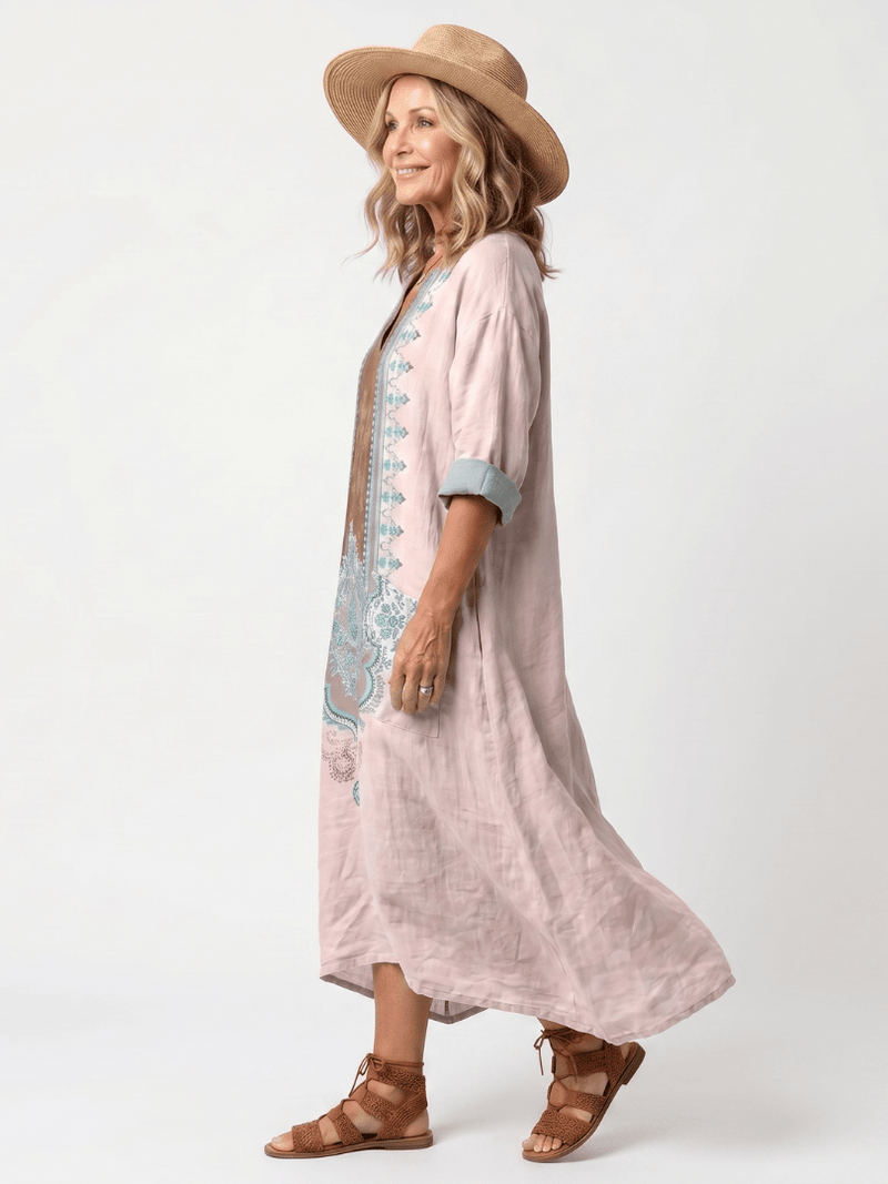 Kenza | Designer Panel Relaxed Pocket Midi Dress