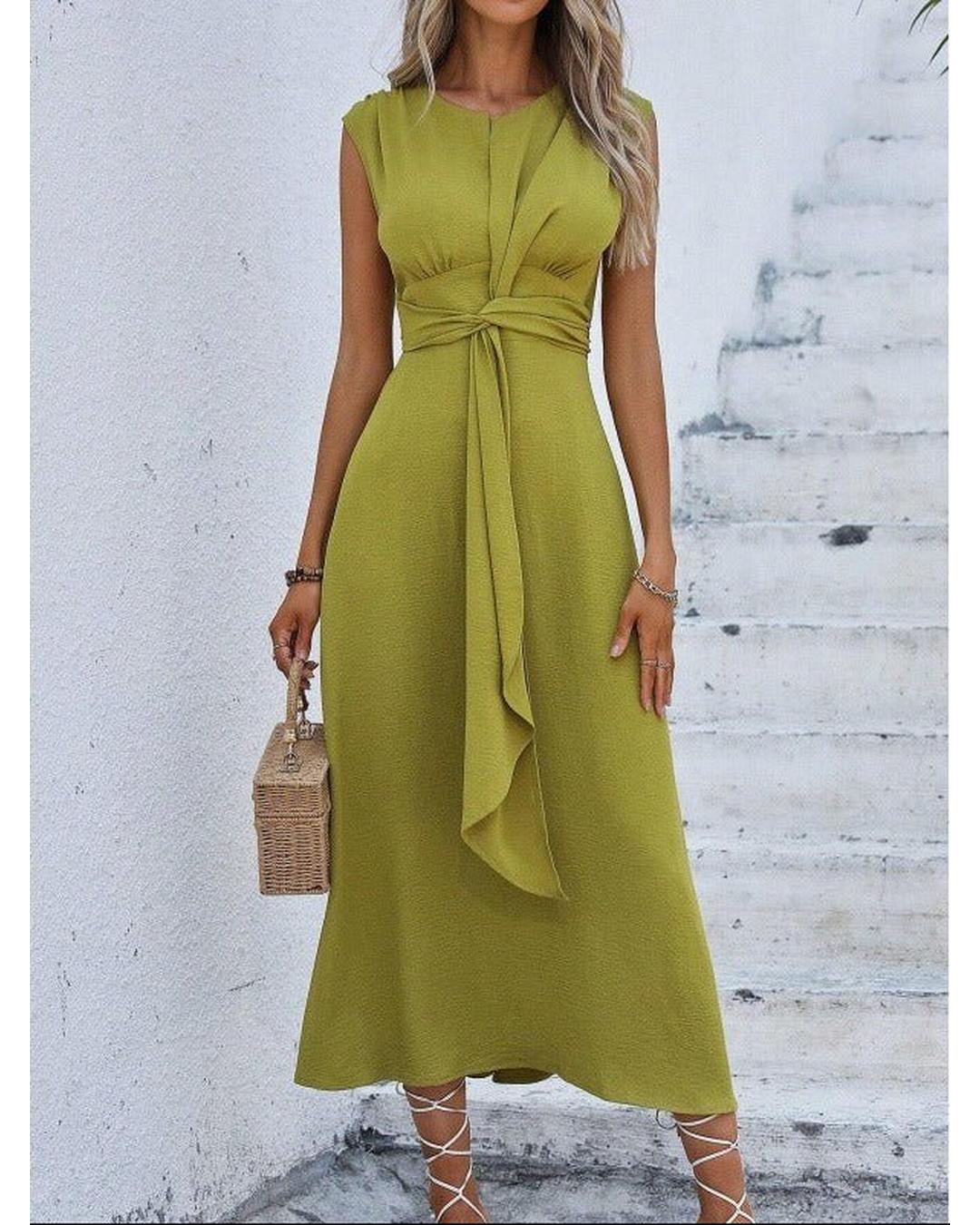 Eva - Vestido elegante sin mangas con cintura ajustable - Camila Fashions