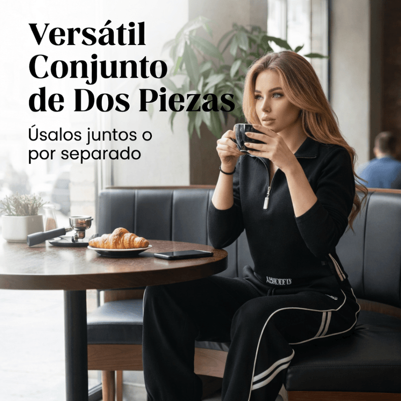 Clara - Conjunto deportivo casual con media cremallera
