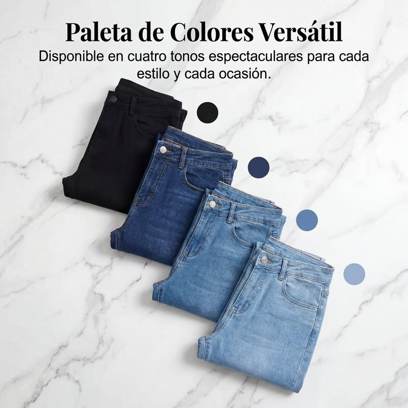 Claudia - Vaqueros elásticos acampanados de cintura alta
