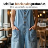 Vera - Mono vaquero holgado para mujer con bolsillos