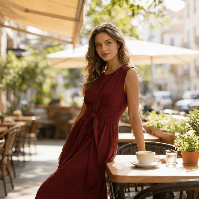 Eva | Vestido elegante sin mangas con cintura ajustable