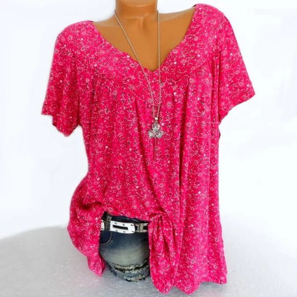 Julia - Blusa estampada con escote en V