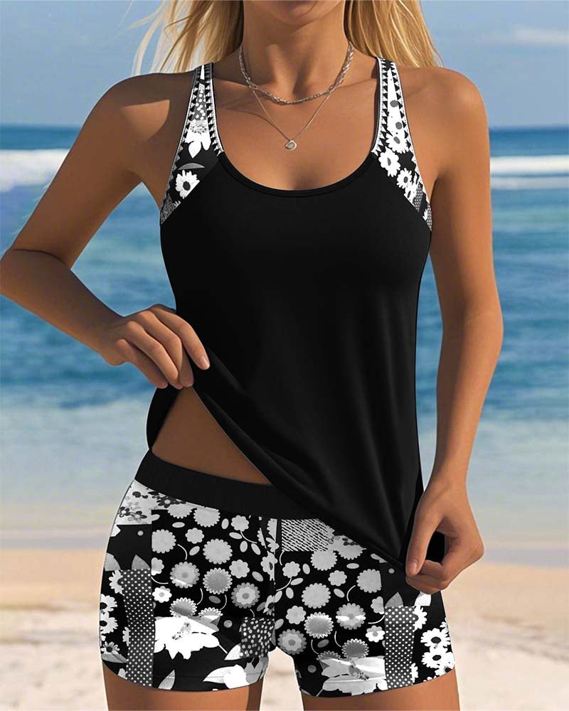 Laura - Conjunto de bikini de dos piezas con estampado floral