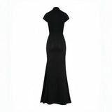 Andrea - Vestido maxi negro con abertura