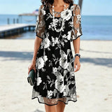 Elisa - Vestido de gasa floral elegante