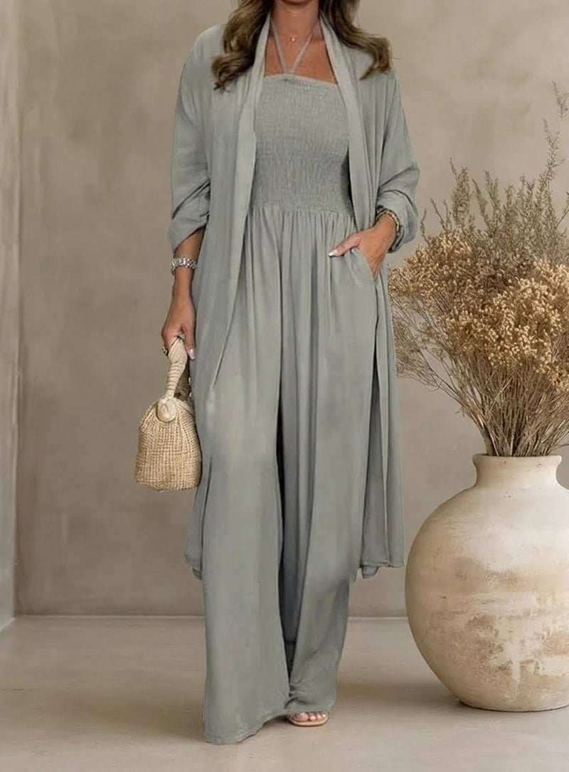 Celia | Conjunto con espalda descubierta y pierna ancha