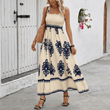 Alba | Vestido maxi bohemio con escote cuadrado