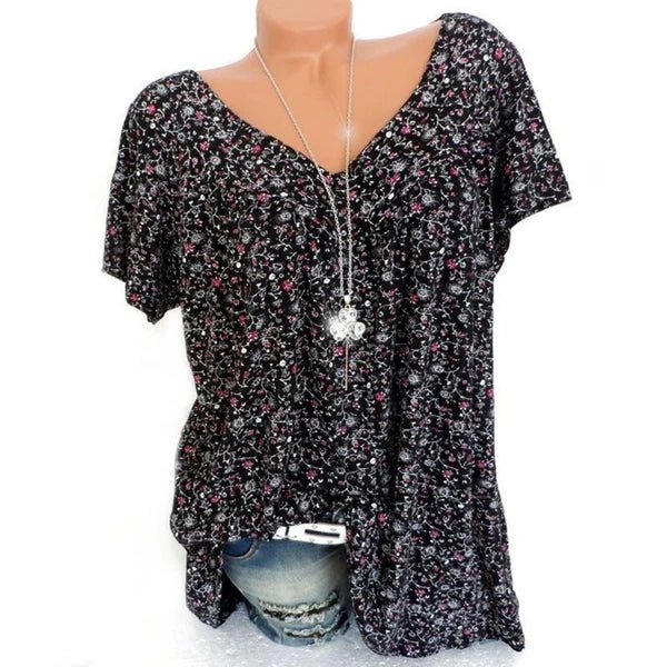 Julia - Blusa estampada con escote en V