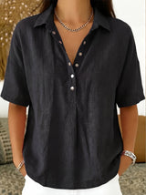 Teresa - Blusa con cuello y detalle de botones
