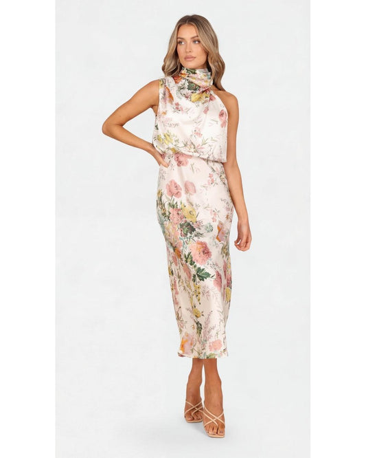 Lisa | Maxi Floral Halter - Camila Fashions