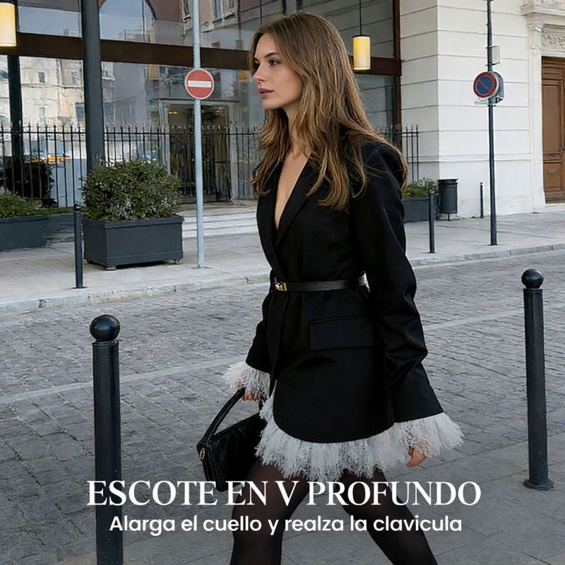 Valentina - Vestido blazer con ribete de encaje
