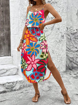 Luna | Vestido midi estampado con tirantes finos