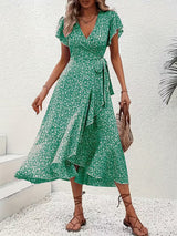 Marta | Vestido floral cruzado con escote en V